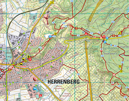 Ausschnitt Wanderkarte 1:25 000